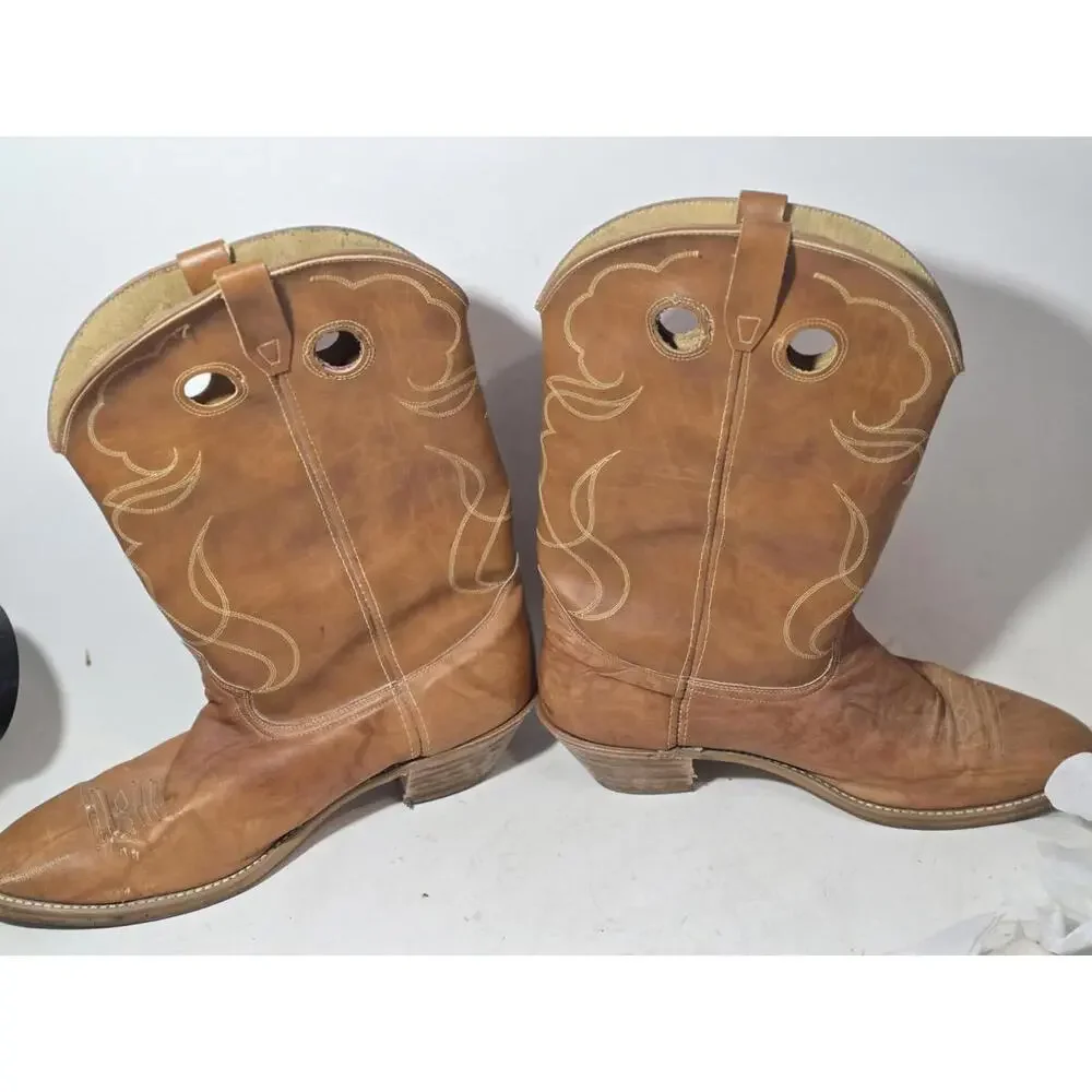 vintage acme western boots leather mens shoes pull on sz 15 EW